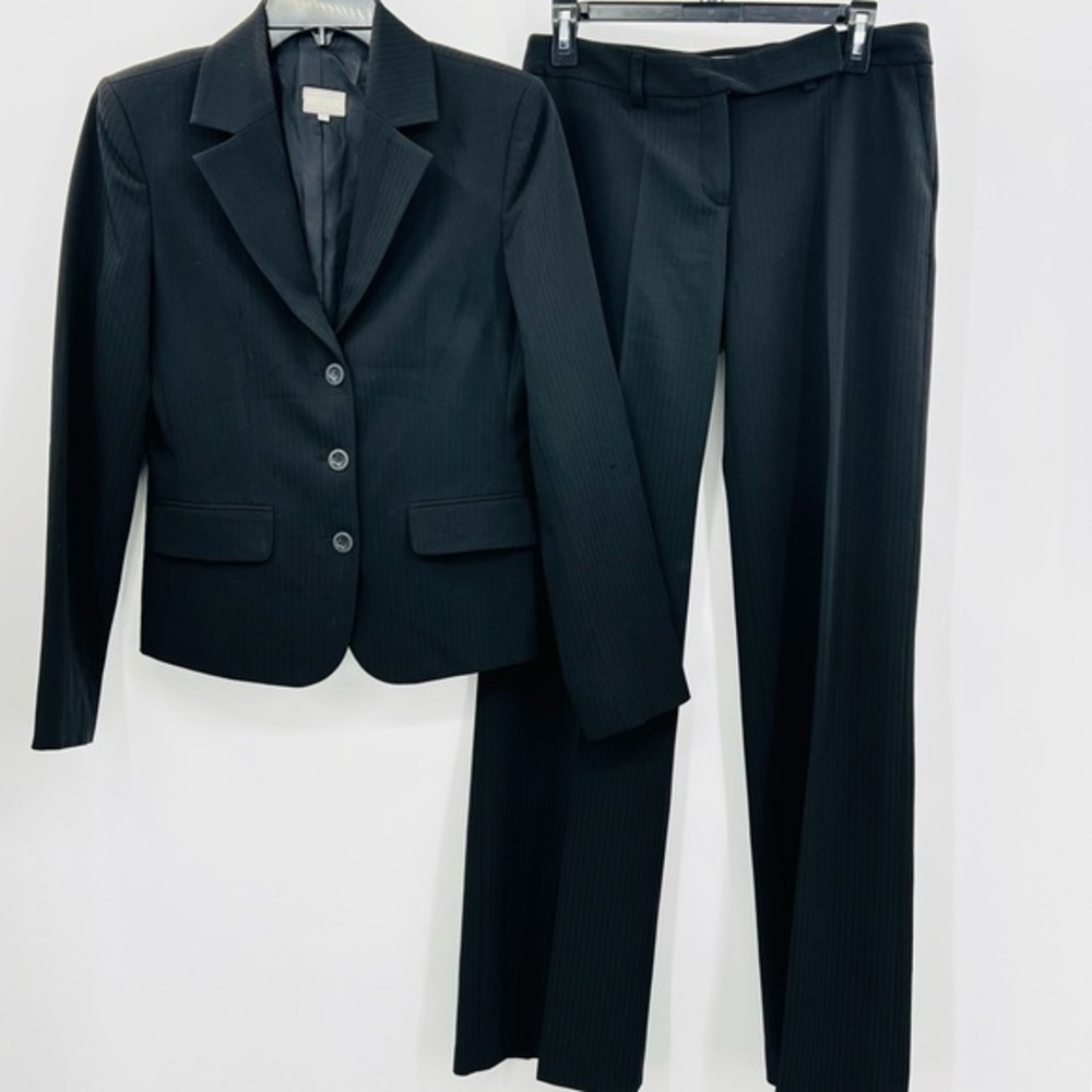 Happening Black 2Pc‎ Set Subtitle Shiny Stripe Throughout Fabric Size 38